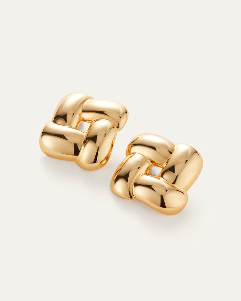 Jenny Bird Mega square woven earrings