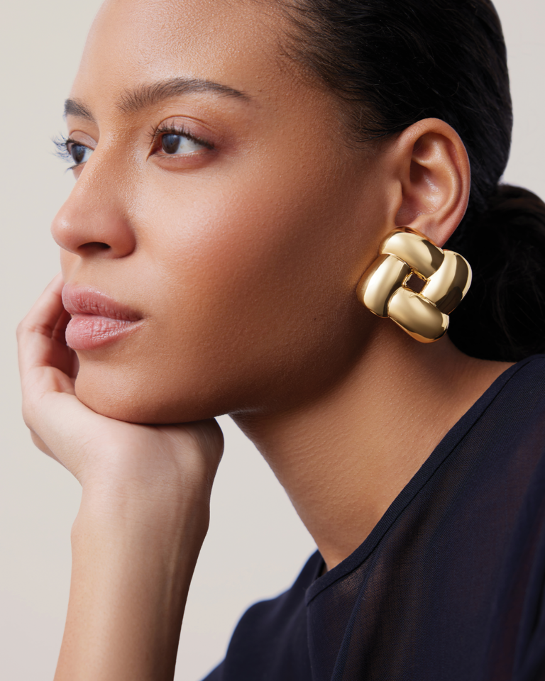 Jenny Bird Mega square woven earrings