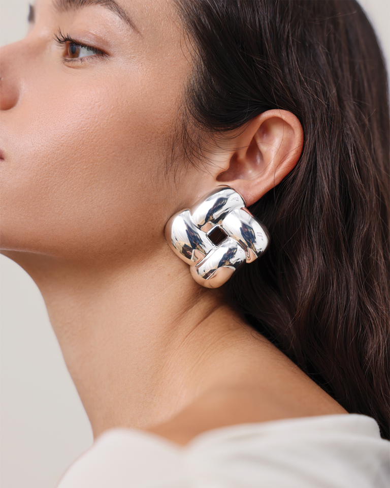 Jenny Bird Mega square woven earrings