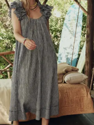 The Great The Ruffle Dress Gingham