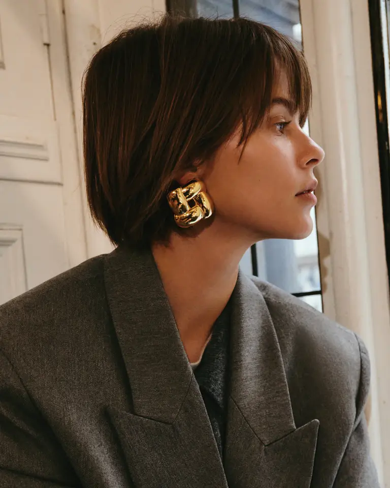 Jenny Bird Mega square woven earrings