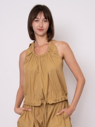 RD STYLE | HEDGE KAREN LT WEIGHT TWILL TOP-TAN