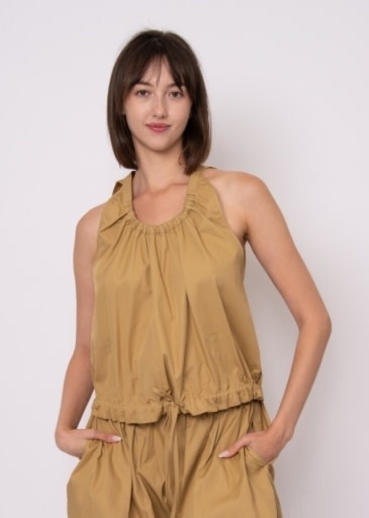 RD STYLE | HEDGE KAREN LT WEIGHT TWILL TOP-TAN