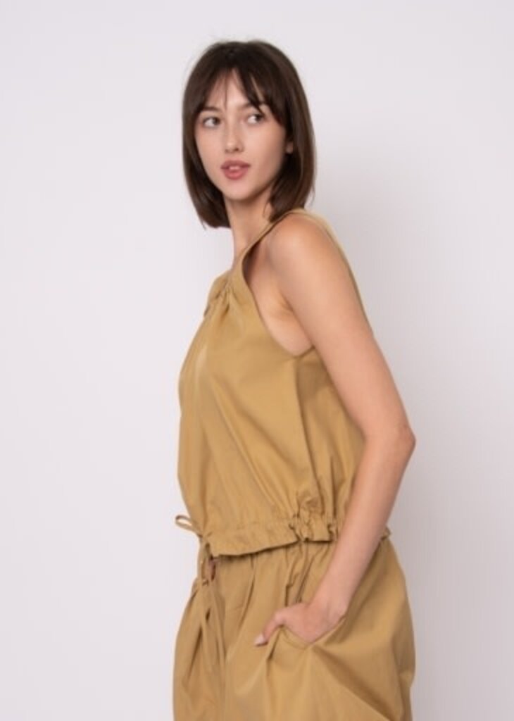 RD STYLE | HEDGE KAREN LT WEIGHT TWILL TOP-TAN