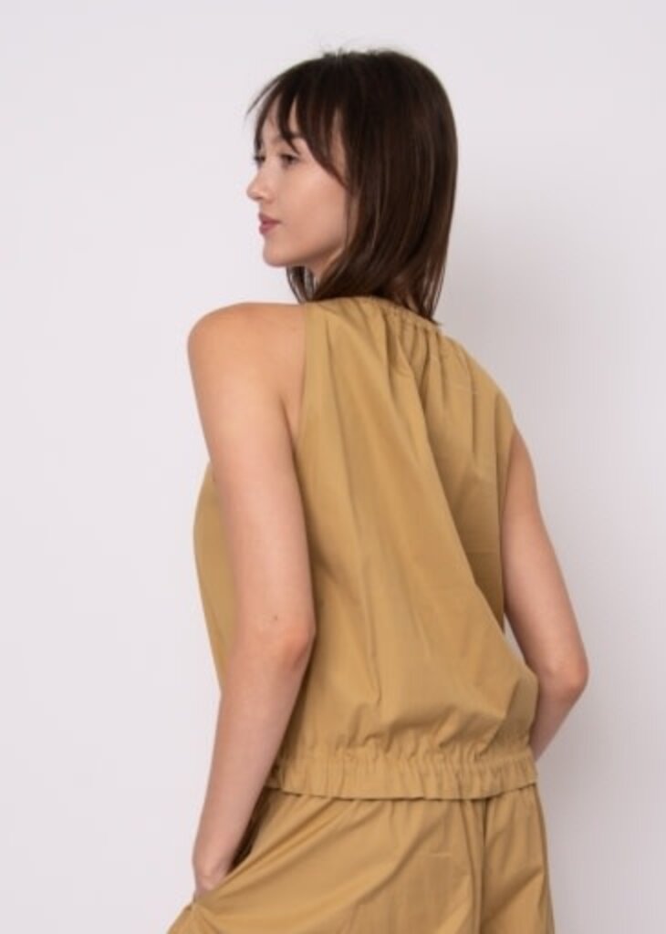 RD STYLE | HEDGE KAREN LT WEIGHT TWILL TOP-TAN