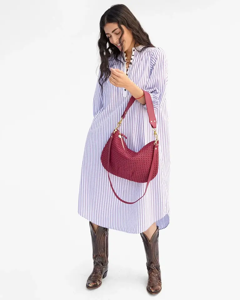 Clare V. Moyen Messenger Rattan in Plummy
