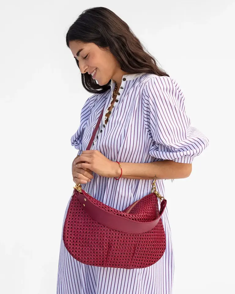 Clare V. Moyen Messenger Rattan in Plummy