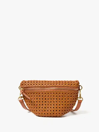 Clare V. Petite Fanny Rattan in Tan