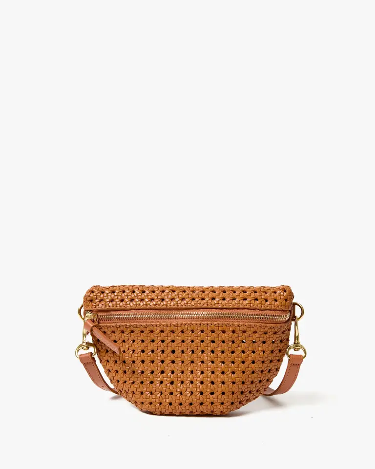 Clare V. Petite Fanny Rattan in Tan