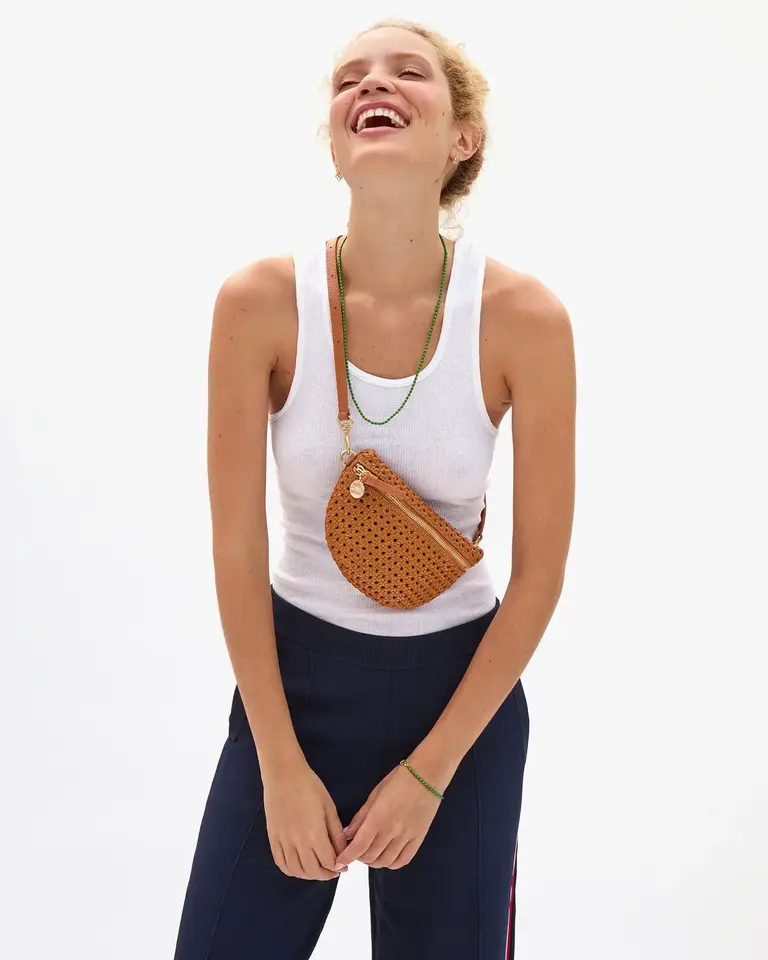 Clare V. Petite Fanny Rattan in Tan