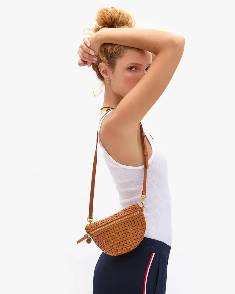 Clare V. Petite Fanny Rattan in Tan