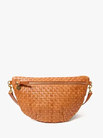 Clare V. Grande Fanny Woven Checker in Natural