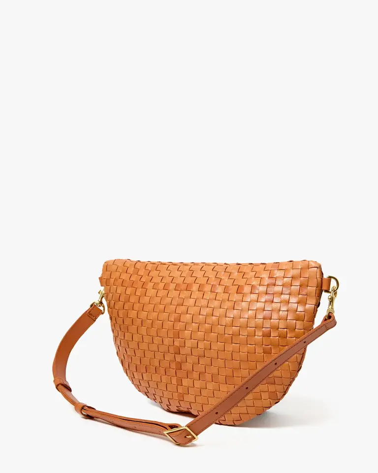 Clare V. Grande Fanny Woven Checker in Natural