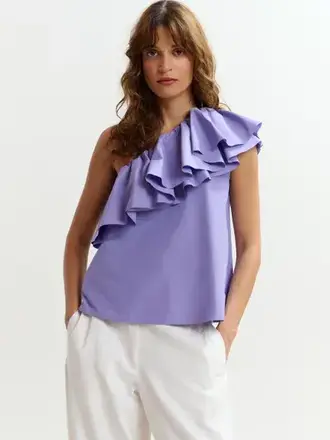 Essentiel Antwerp Jillian Asymmetric Ruffle Top