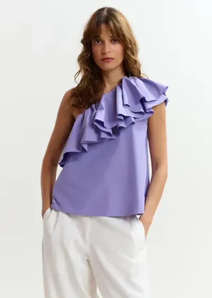 Essentiel Antwerp Jillian Asymmetric Ruffle Top
