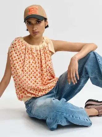 Essentiel Antwerp Jocelyn Sequin Smocked Top