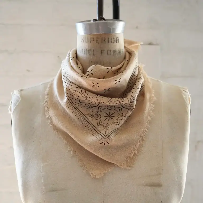 Eco Raw Studio Classic Print Naturally Raw Silk Bandana