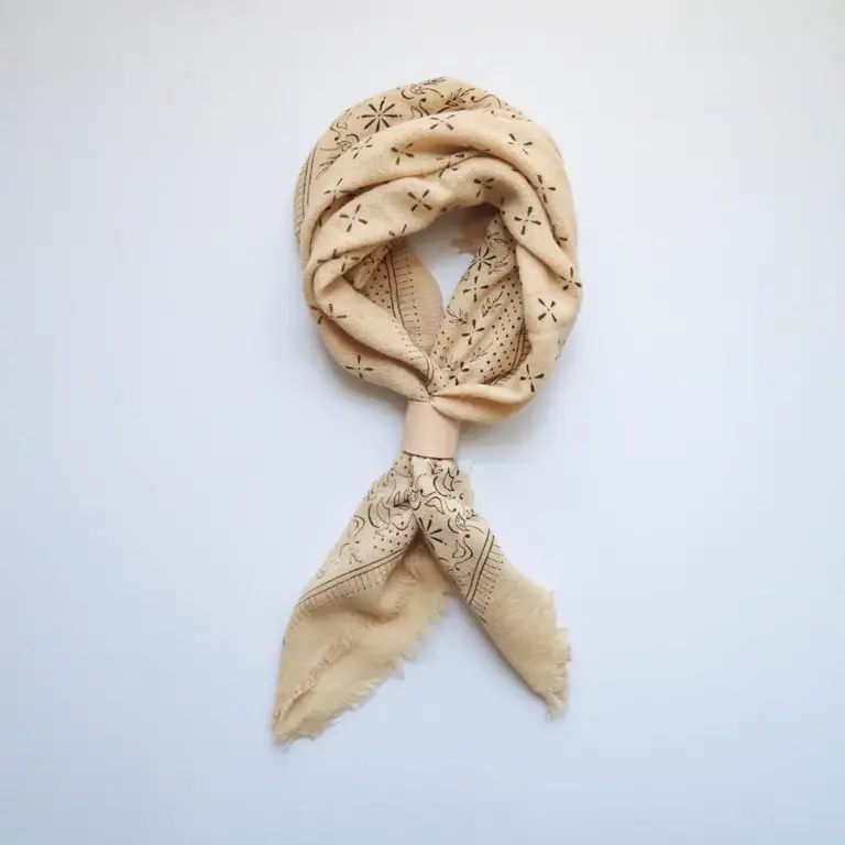 Eco Raw Studio Naturally Dyed Leather Bolo Bandana Cuff