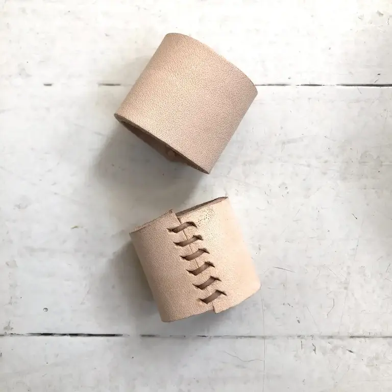 Eco Raw Studio Naturally Dyed Leather Bolo Bandana Cuff