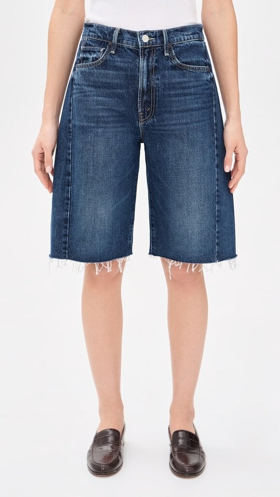 Mother Denim The Half Pipe Bermuda Fray in DYBMA