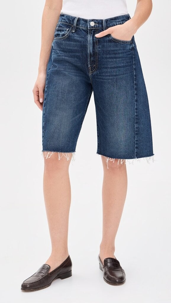 Mother Denim The Half Pipe Bermuda Fray in DYBMA
