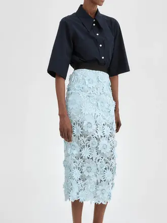 Smythe Applique Pencil Floral Skirt