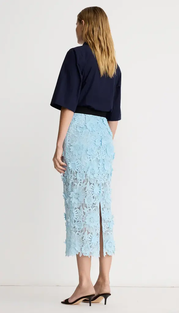 Smythe Applique Pencil Floral Skirt