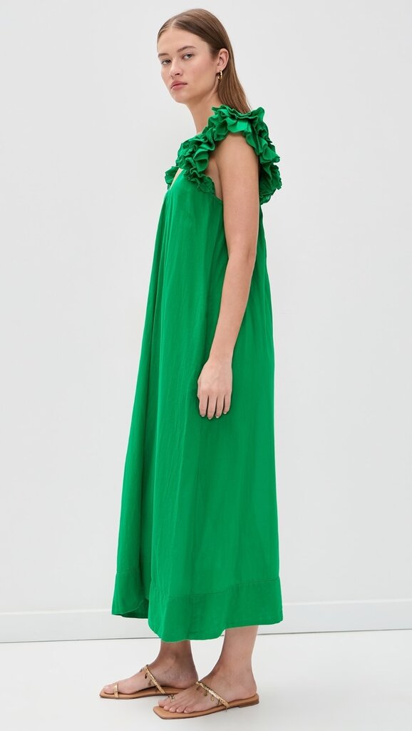 The Great The Ruffle Dress Green