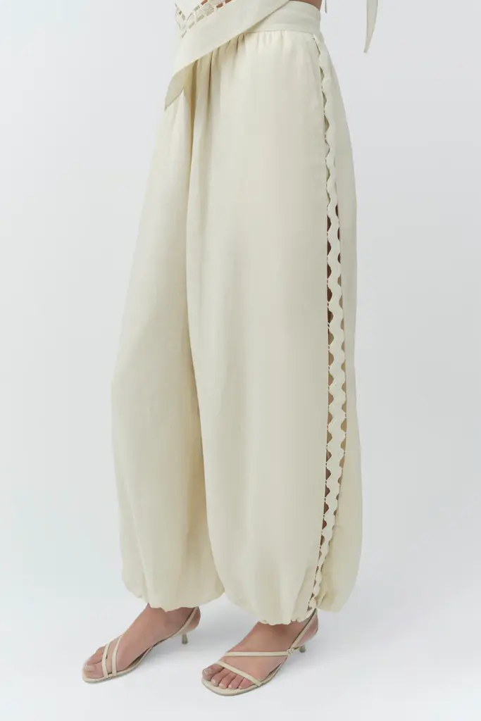 Simkhai Selah Linen Lace Balloon Pants