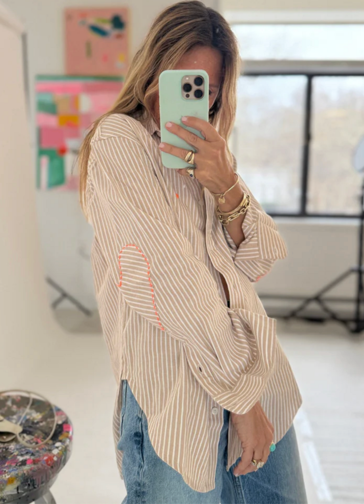 Kerri Rosenthal Jack Linen Stripe Shirt