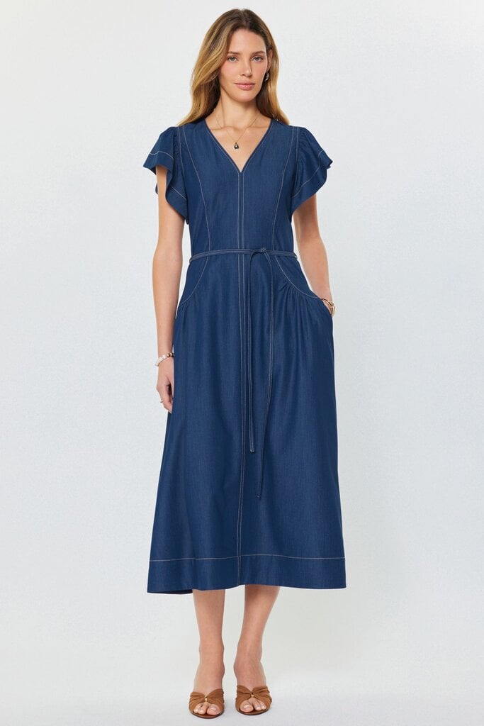 Current Air Flutter Sleeve Midi Dress