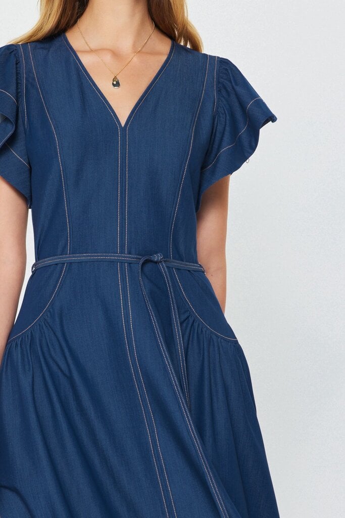 Current Air Flutter Sleeve Midi Dress