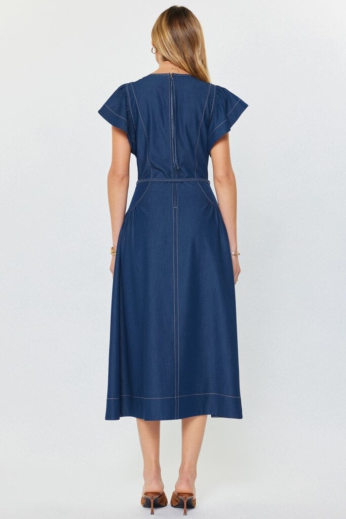 Current Air Flutter Sleeve Midi Dress
