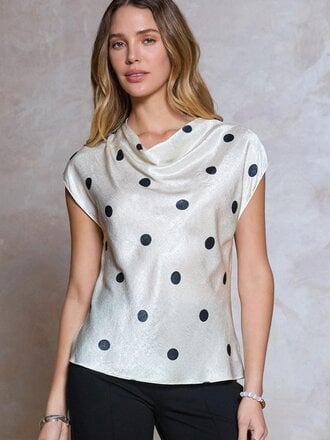 Current Air Polka Dot Cowl Top