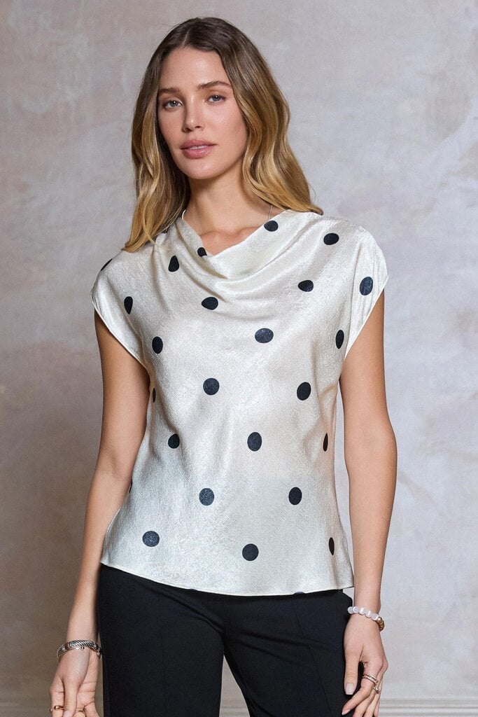 Current Air Polka Dot Cowl Top