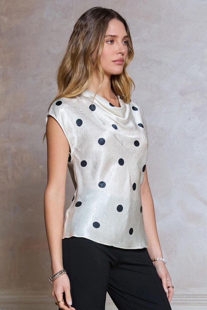 Current Air Polka Dot Cowl Top