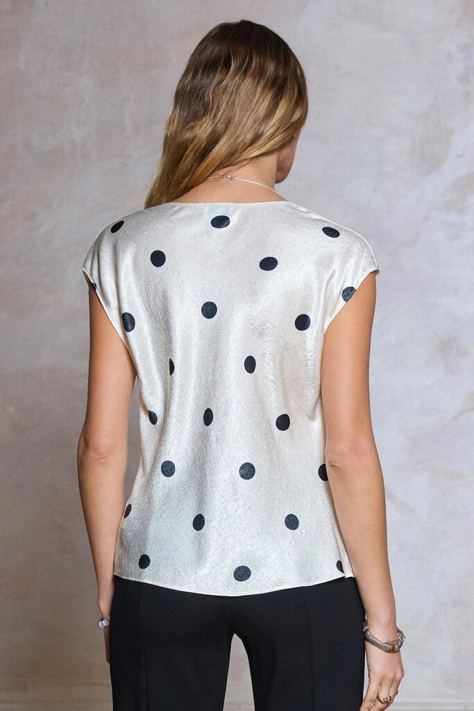 Current Air Polka Dot Cowl Top