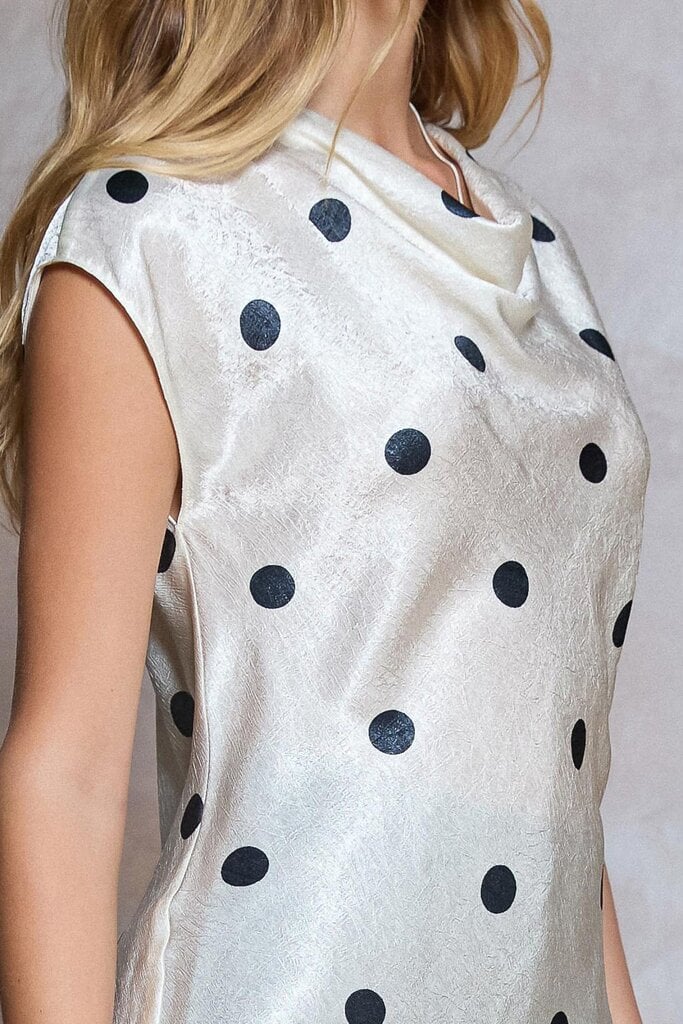 Current Air Polka Dot Cowl Top