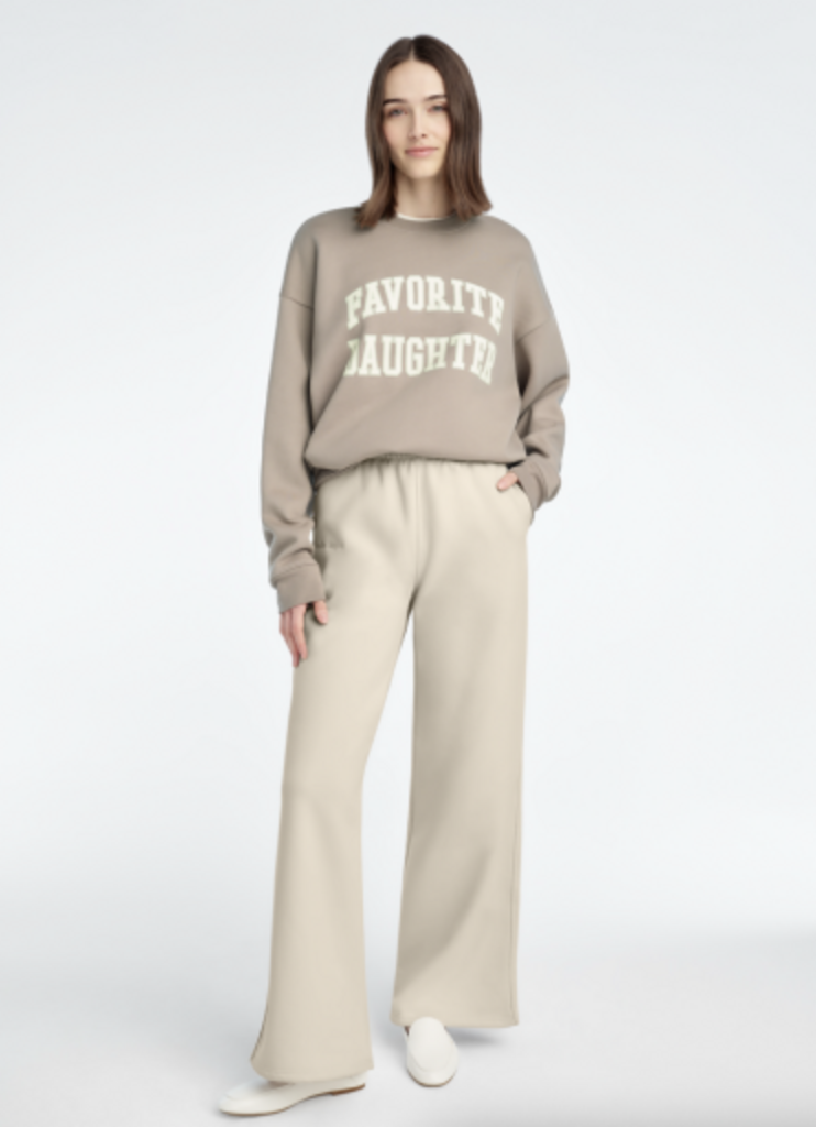 Favorite Daughter The Collegiate Sweatshirt in Soft Taupe