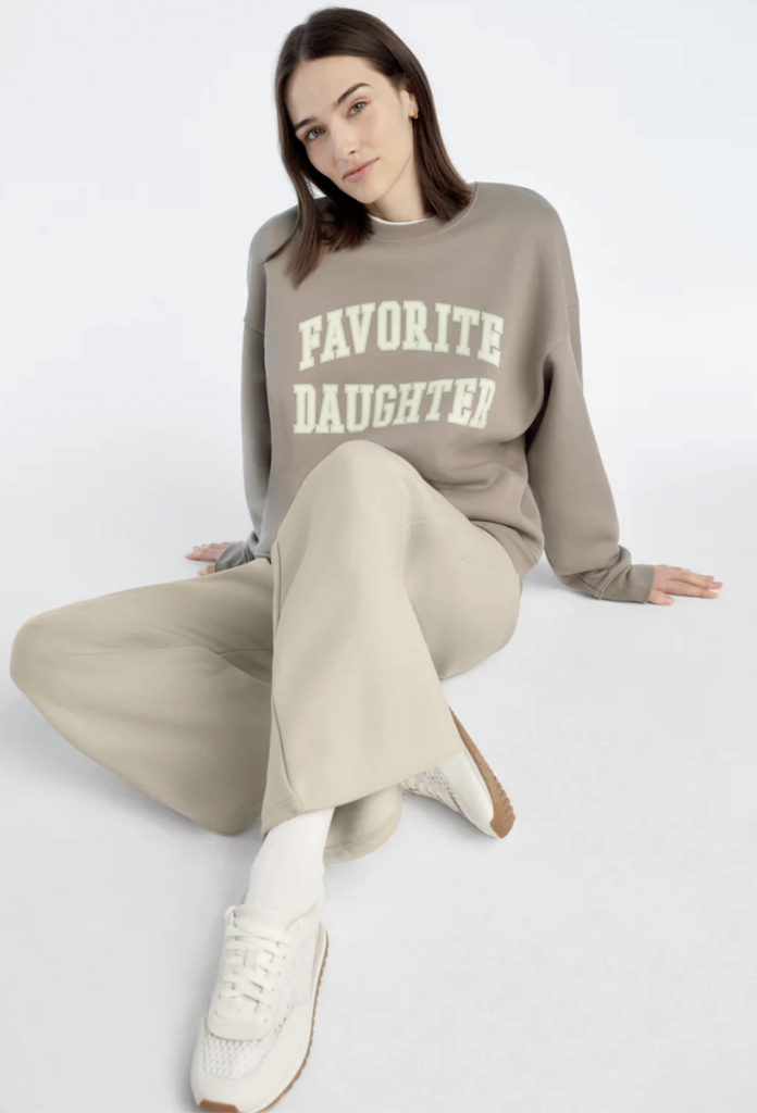 Favorite Daughter The Collegiate Sweatshirt in Soft Taupe