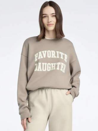 Favorite Daughter The Collegiate Sweatshirt in Soft Taupe