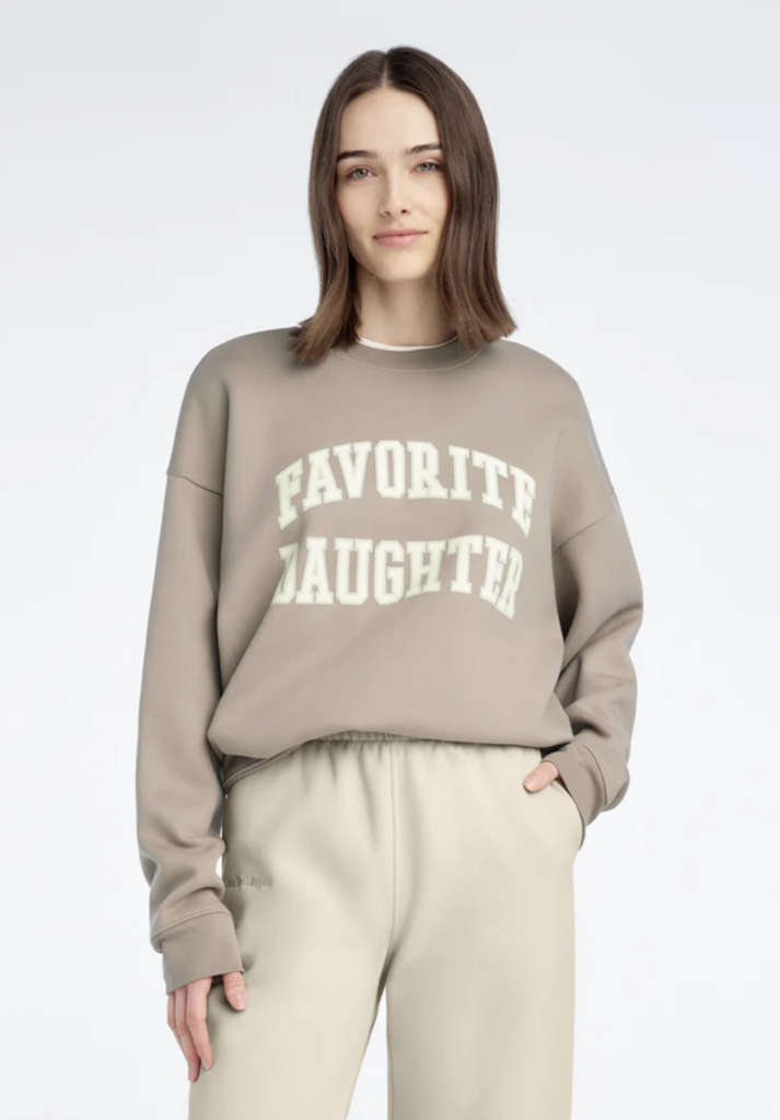 Favorite Daughter The Collegiate Sweatshirt in Soft Taupe