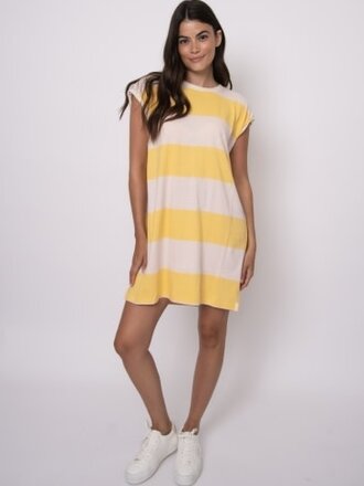 RD STYLE | HEDGE Harper Rolled Sleeve Striped Dress