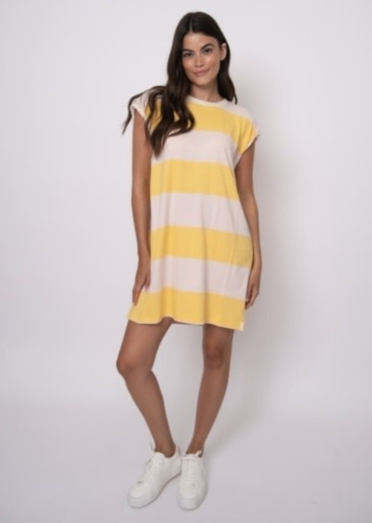 RD STYLE | HEDGE Harper Rolled Sleeve Striped Dress