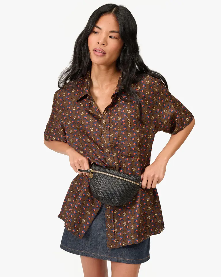 Clare V. Petite Fanny - Woven Zig Zag