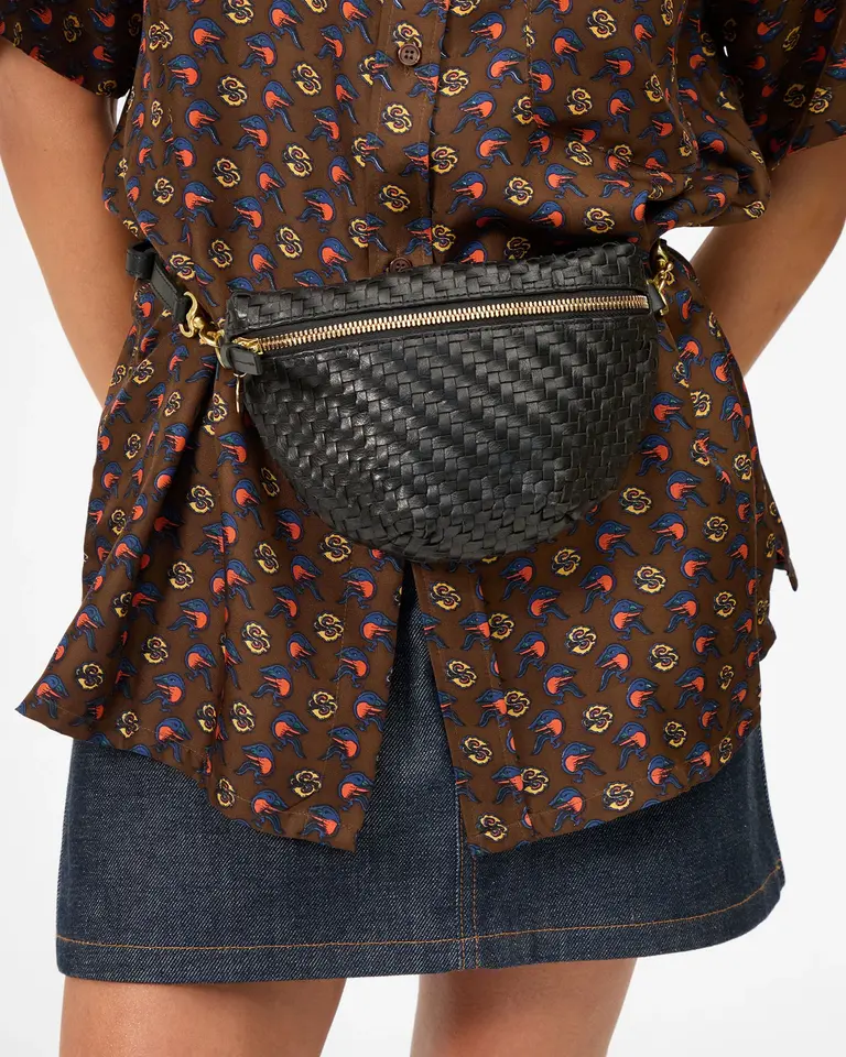 Clare V. Petite Fanny - Woven Zig Zag