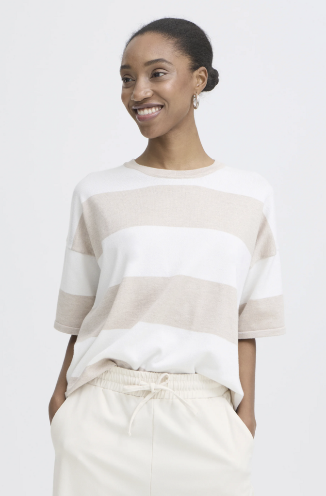 Ichi Loose Stripe Knit Tee