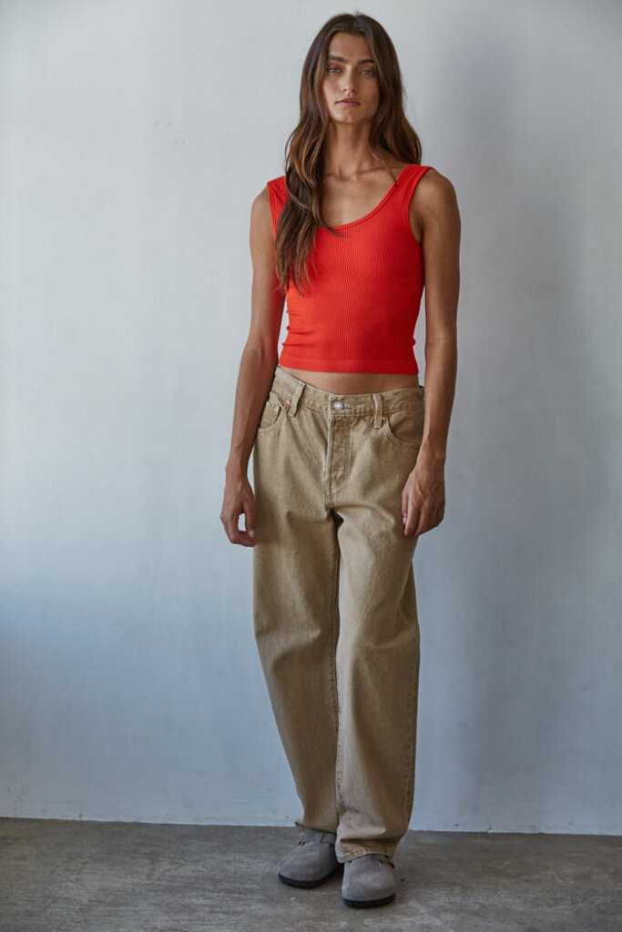 By Together Padded Ribbed Tank
