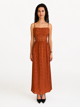 Dress To Clothing Castanha Eyelet Maxi Dress