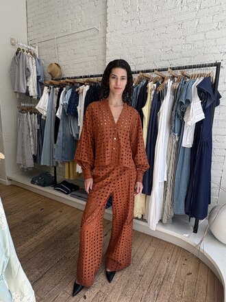 Dress To Clothing Castanha Eyelet Shirt